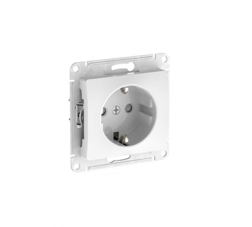 Glossa Белый Розетка с заземлением со шторками, 16А, механизм, быстрозажимные клеммы  GSL000145S  SE