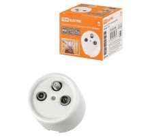 Розетка TV+R+ SAT проходная белая "Болонь"  SQ1820-0058  TDM