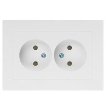 Розетка Intro Accent 6-204-01 2х2P, 16А-250В, IP20, СУ, AL/CU, белый   Б0063447  Intro