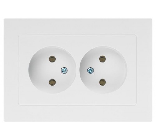 Розетка Intro Accent 6-204-01 2х2P, 16А-250В, IP20, СУ, AL/CU, белый   Б0063447  Intro