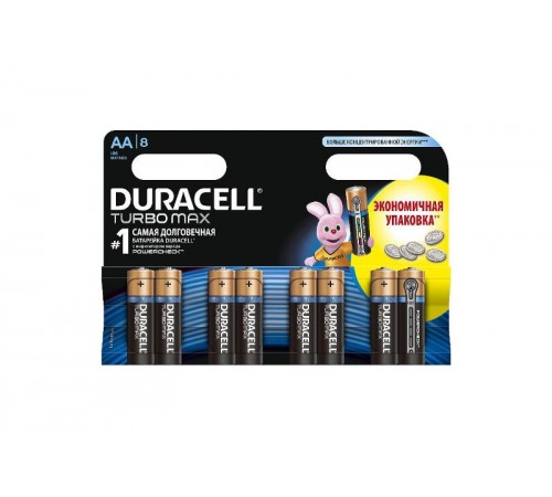 Батарейка щелочная (алкалиновая) LR6-8BL TURBO (8/96/18240)  C0038941  Duracell