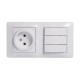 Glossa Белый Блок: Розетка и 3-кл. Выключатель  GSL000176  SE