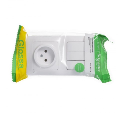 Glossa Белый Блок: Розетка и 3-кл. Выключатель  GSL000176  SE