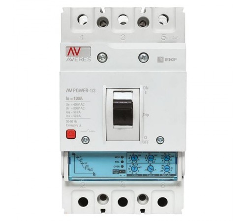 Выключатель автоматический AV POWER-1/3 100А 50kA ETU2.0  mccb-13-100-2.0-av  EKF