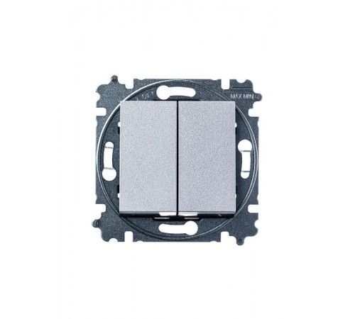 ABB Levit Серебро / дымчатый чёрный Переключатель 2-кл.  3559H-A52445 70W  2CHH595245A6070  ABB