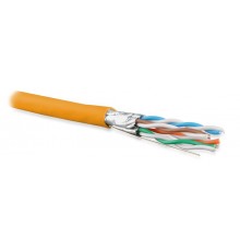 UFTP4-C6A-S23-IN-PVC-OR-500 (500 м) Кабель витая пара U/FTP, категория 6a (10GBE), 4 пары(23AWG),одножил. (solid), PVC  445117  Hyperline