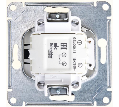 Glossa Антрацит Выключатель 1-клавишный с подсветкой сх.1а, 10AX  GSL000713  SE