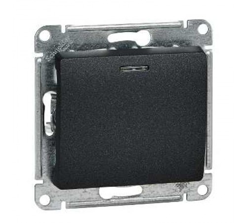 Glossa Антрацит Выключатель 1-клавишный с подсветкой сх.1а, 10AX  GSL000713  SE