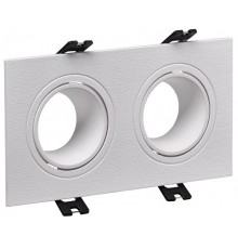 Светильник 4102 встраиваемый 2хMR16 квадрат пласт. белый  LT-UVB0-4102-GU05-2-K01  IEK