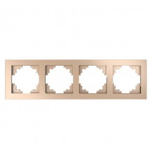 Рамка горизонтальная 4-местная, серия Катрин, GFR00-7004-02, шампань  39530  STEKKER