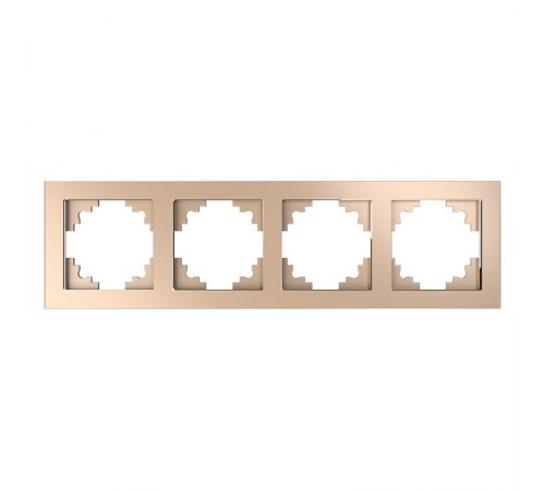 Рамка горизонтальная 4-местная, серия Катрин, GFR00-7004-02, шампань  39530  STEKKER