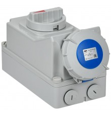 Розетка с механической блокировкой ССИ-823 32А-6ч 220В 2P+PE IP67  PSR11-032-3-5-67  IEK