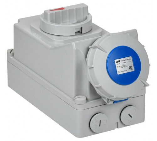 Розетка с механической блокировкой ССИ-823 32А-6ч 220В 2P+PE IP67  PSR11-032-3-5-67  IEK