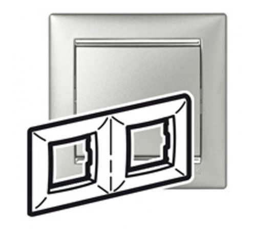 Valena Алюминий/Серебряный штрих Рамка 2-ая горизонт.  770352  Legrand