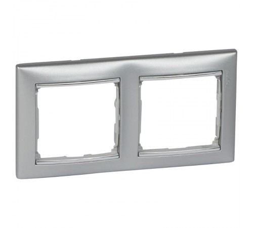 Valena Алюминий/Серебряный штрих Рамка 2-ая горизонт.  770352  Legrand