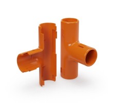 Тройник разборный оранжевый d16 мм (5шт/500 шт уп/кор)  PR13.02484  Промрукав