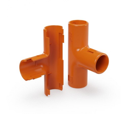 Тройник разборный оранжевый d16 мм (5шт/500 шт уп/кор)  PR13.02484  Промрукав