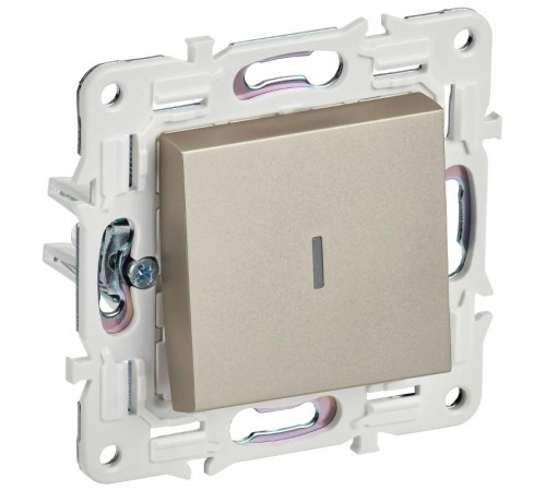SKANDY Выключатель 1-клавишный проходной с индикацией 10А SK-V08Sh шампань  SK-V12-1-10-K37  IEK