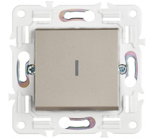 SKANDY Выключатель 1-клавишный проходной с индикацией 10А SK-V08Sh шампань  SK-V12-1-10-K37  IEK