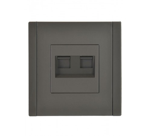 FORTE&PIANO Розетка комп. 2-ая RJ45 кат.6 FP334 серый  FP-K20-2-K03  IEK