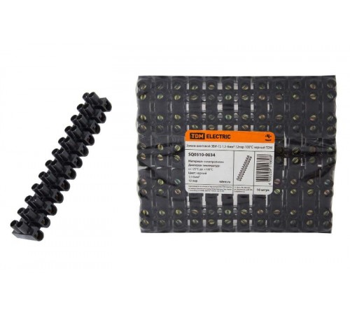 Зажим винтовой ЗВИ-15 полипропилен 1,5-6мм2 12пар 100°С черный   SQ0510-0034  TDM