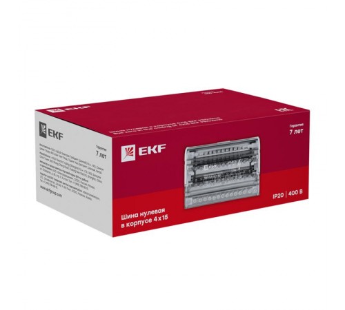 Шина нулевая в корпусе 4х15 EKF PROxima  sn0-4x15  EKF
