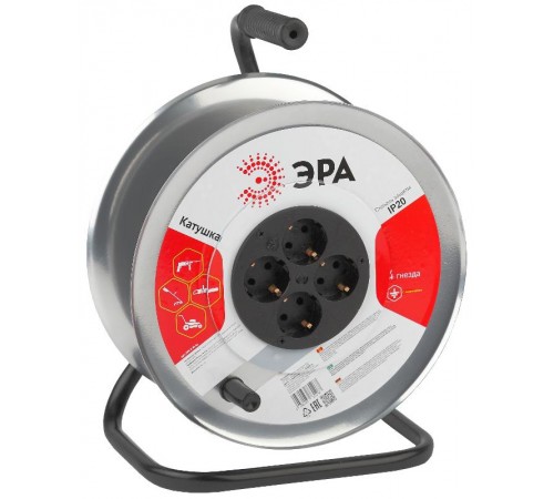 Катушка металлическая с заземлением 4гн K-M-4z   Б0033026  ЭРА