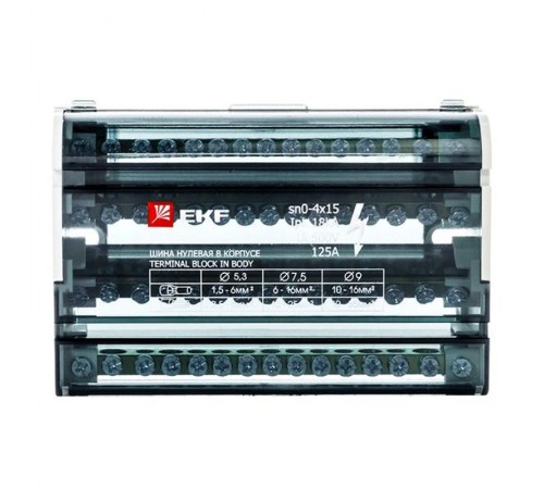 Шина нулевая в корпусе 4х15 EKF PROxima  sn0-4x15  EKF