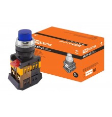 Кнопка ABLFP-22 синий d22мм неон/230В 1з+1р   SQ0704-0007  TDM