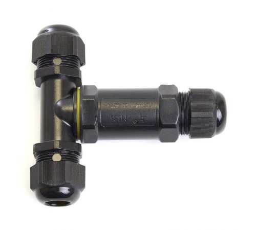 LD523/LD530 Соединитель-коннектор для проводов T 3-контактный, водонепрониц. (клемма 3pin), черный  41462  Feron