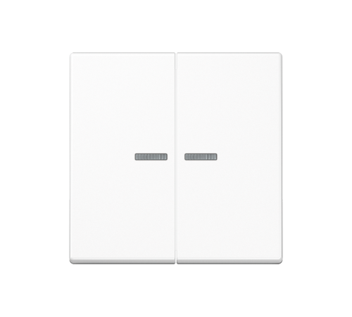 Двойная клавиша с окошками для балансирных механизмов выключателей (кнопок), в комплекте с AS90-5HP (крепежный элемент), возможно IP44; дюропласт; бел