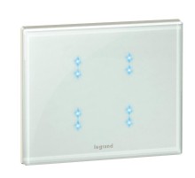 KNX Celiane Смальта Белая Глина Сенсорная панель управления 4-канальная, стекло  067572  Legrand