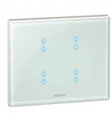 KNX Celiane Смальта Белая Глина Сенсорная панель управления 4-канальная, стекло  067572  Legrand