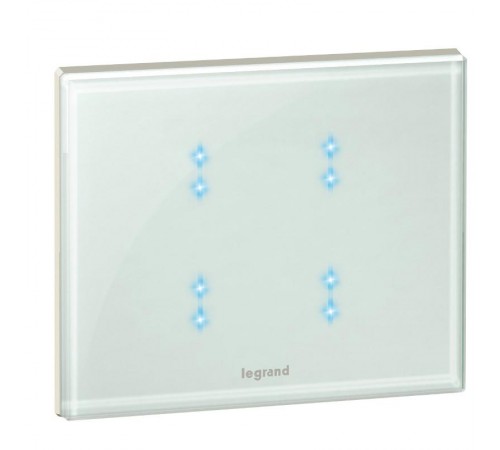 KNX Celiane Смальта Белая Глина Сенсорная панель управления 4-канальная, стекло  067572  Legrand
