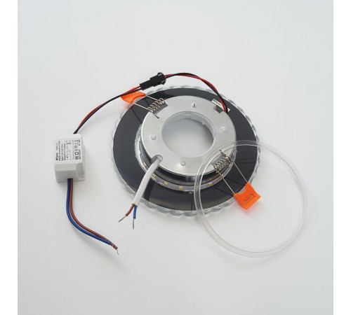 Светильник потолочный встраиваемый со светодиодной подсветкой 20LED*2835 SMD, 15W GX53, без лампы, прозрачный, хром CD4037 RGB с др-ром в/компл  4190