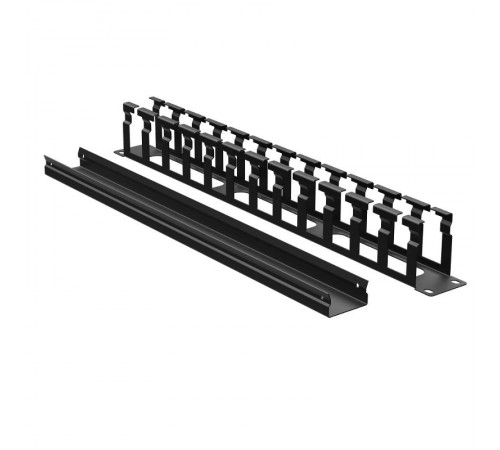 Кабельный органайзер с крышкой и отверстиями 1U, глубина 60 мм, для 19" IT-корпусов ДКС серии STI/CQE, RAL9005  R5CPF1961HEB  DKC