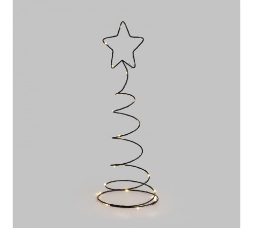 Металлическая 3D-фигура Елочка 45см, цвет свечения теплый белый, питание 3хАА (не в комплекте)  513-029  NEON-NIGHT