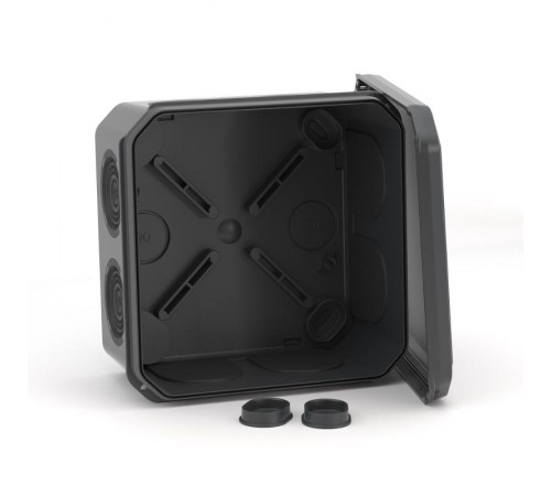 Коробка ответвительная с 8+2 кабельными вводами д.25/20 мм, IP55, 100х100х50 мм,черный  53800B  DKC