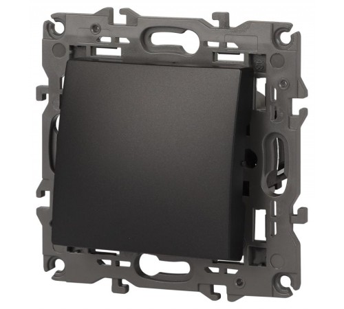 14-1111-05 Кнопка, 10АХ-250В, Elegance, антрацит (10/100/3000)  Б0047866  ЭРА