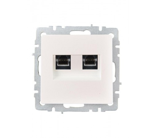 BRITE Розетка компьютерная 2-ая RJ45 кат.6 РК11-2-БрЖ жемчуг  BR-K20-2-K36  IEK