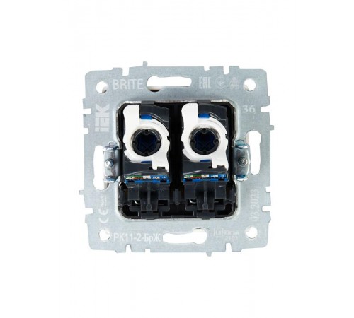 BRITE Розетка компьютерная 2-ая RJ45 кат.6 РК11-2-БрЖ жемчуг  BR-K20-2-K36  IEK