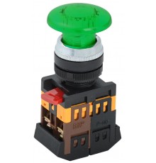 Кнопка AELA22 "Грибок" зеленый d22мм неон/240В 1з+1р   BBG20-AELA-K06  GENERICA