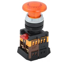 Кнопка AELA22 "Грибок" желтый d22мм неон/240В 1з+1р   BBG20-AELA-K05  GENERICA