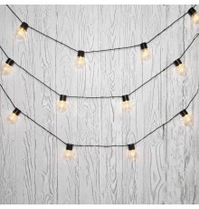 Лофт-гирлянда светодиодная 5 м, черный ПВХ, 20 LED, теплое белое свечение  303-066  NEON-NIGHT