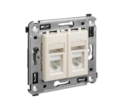 Розетка RJ-45 в стену, 5e двойная, Avanti, "Ванильная дымка"  4405464  DKC