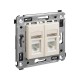 Розетка RJ-45 в стену, 5e двойная, Avanti, "Ванильная дымка"  4405464  DKC