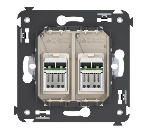 Розетка RJ-45 в стену, 5e двойная, Avanti, "Ванильная дымка"  4405464  DKC