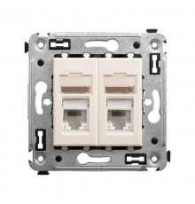 Розетка RJ-45 в стену, 5e двойная, Avanti, "Ванильная дымка"  4405464  DKC