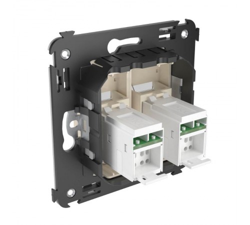 Розетка RJ-45 в стену, 5e двойная, Avanti, "Ванильная дымка"  4405464  DKC