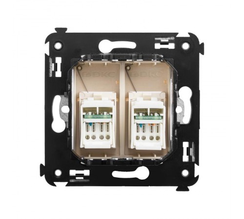 Розетка RJ-45 в стену, 5e двойная, Avanti, "Ванильная дымка"  4405464  DKC